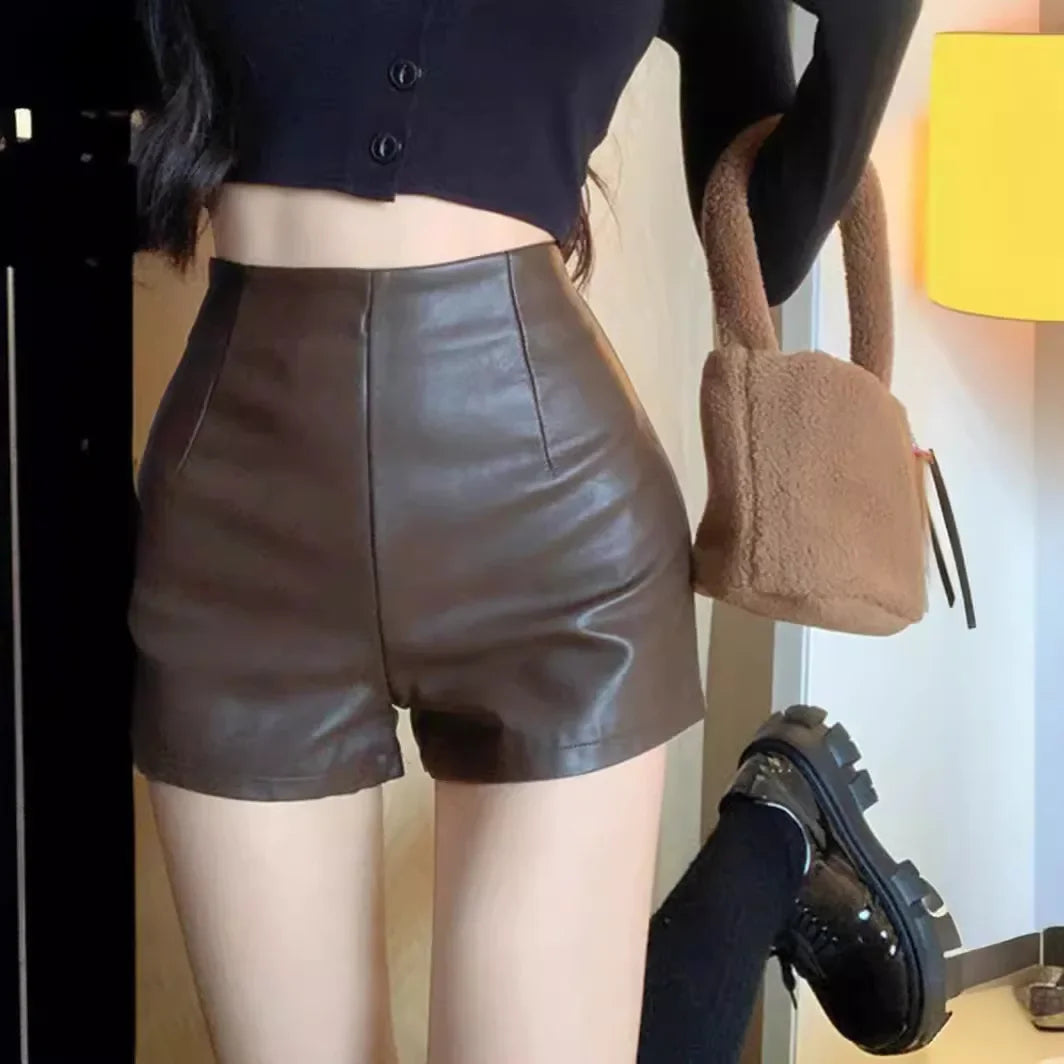 Black Leather Shorts